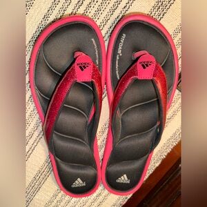 Adidas Sparkle Pink Flip Flops SZ 9
